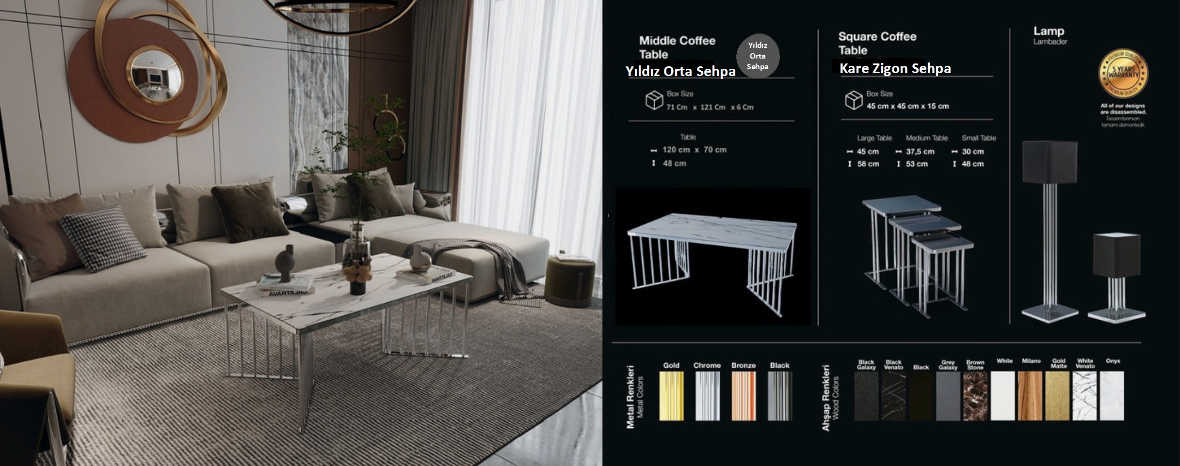 Gümüş Yıldız Orta ve Zigon Sehba Set