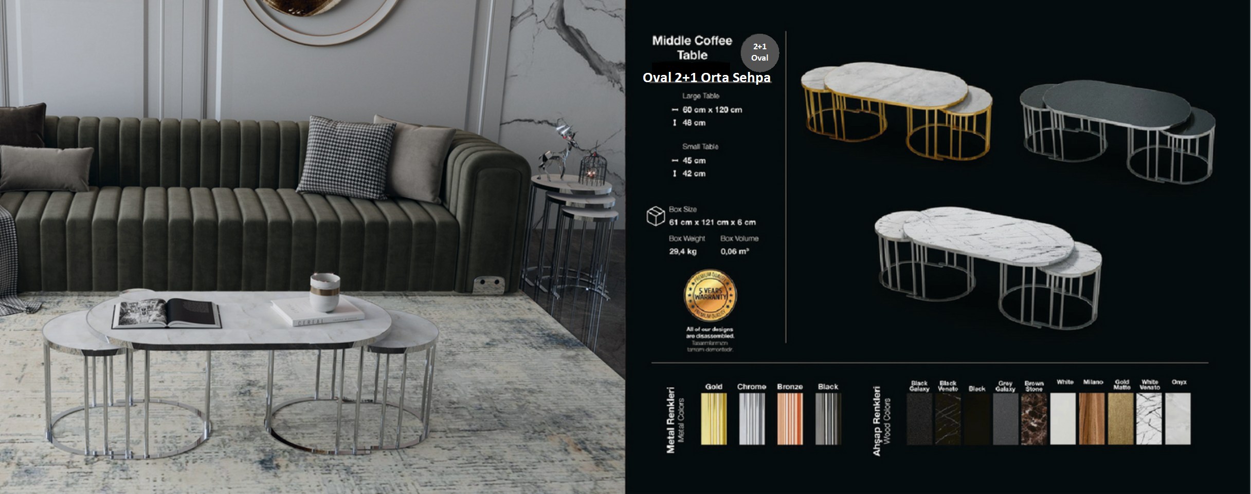 Oval 2+1 Orta Sehba Modelleri