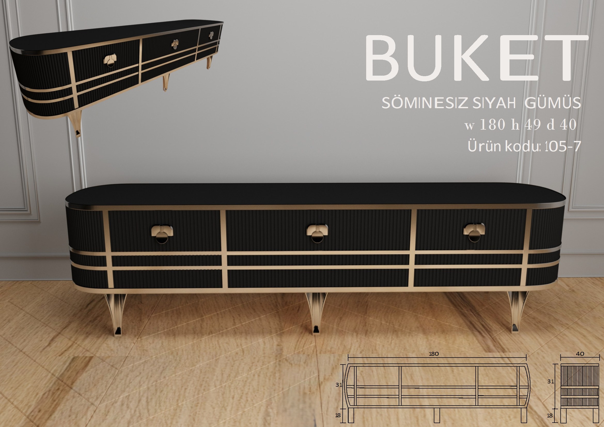 Buket Aytaşı Siyah-Gümüş Ünite Modeli