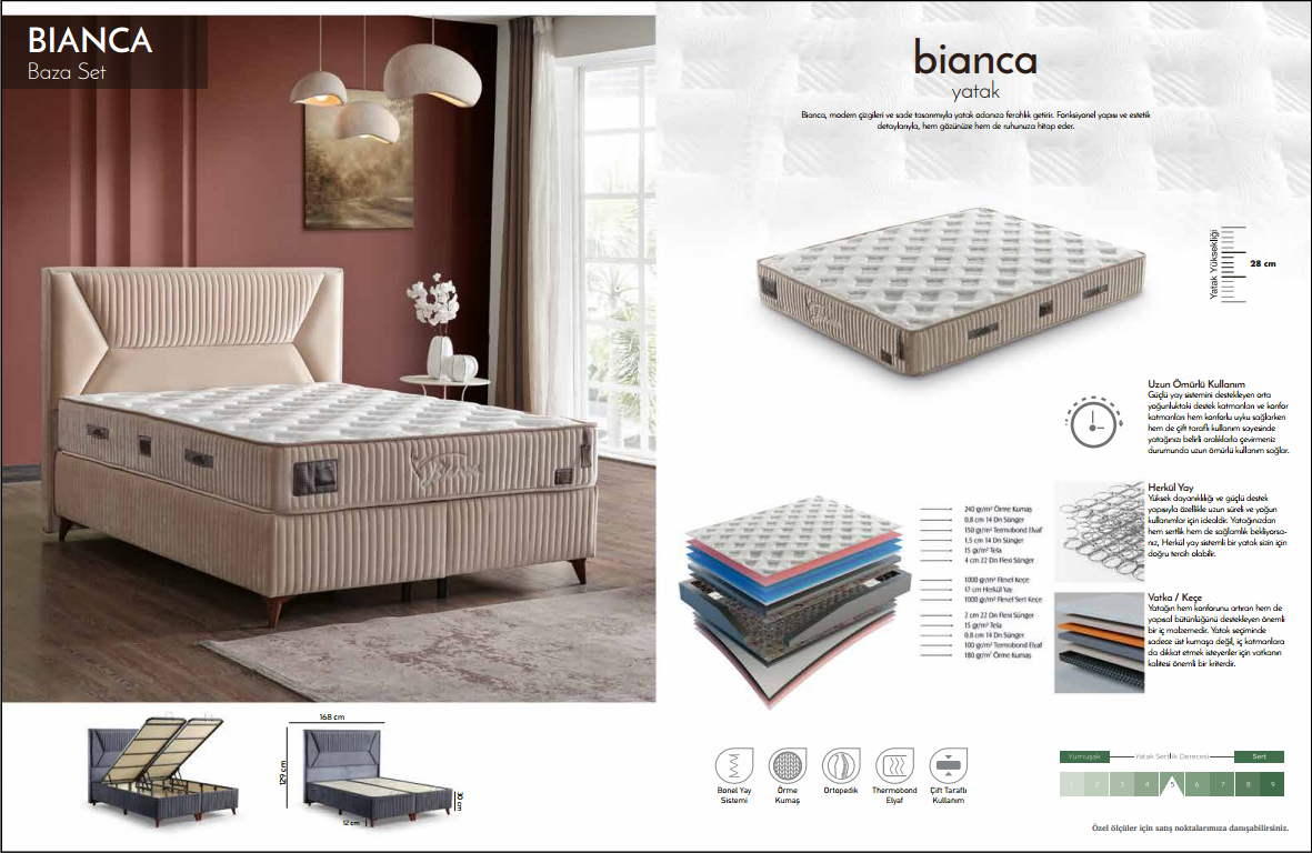 Bianca Yatak ve Baza